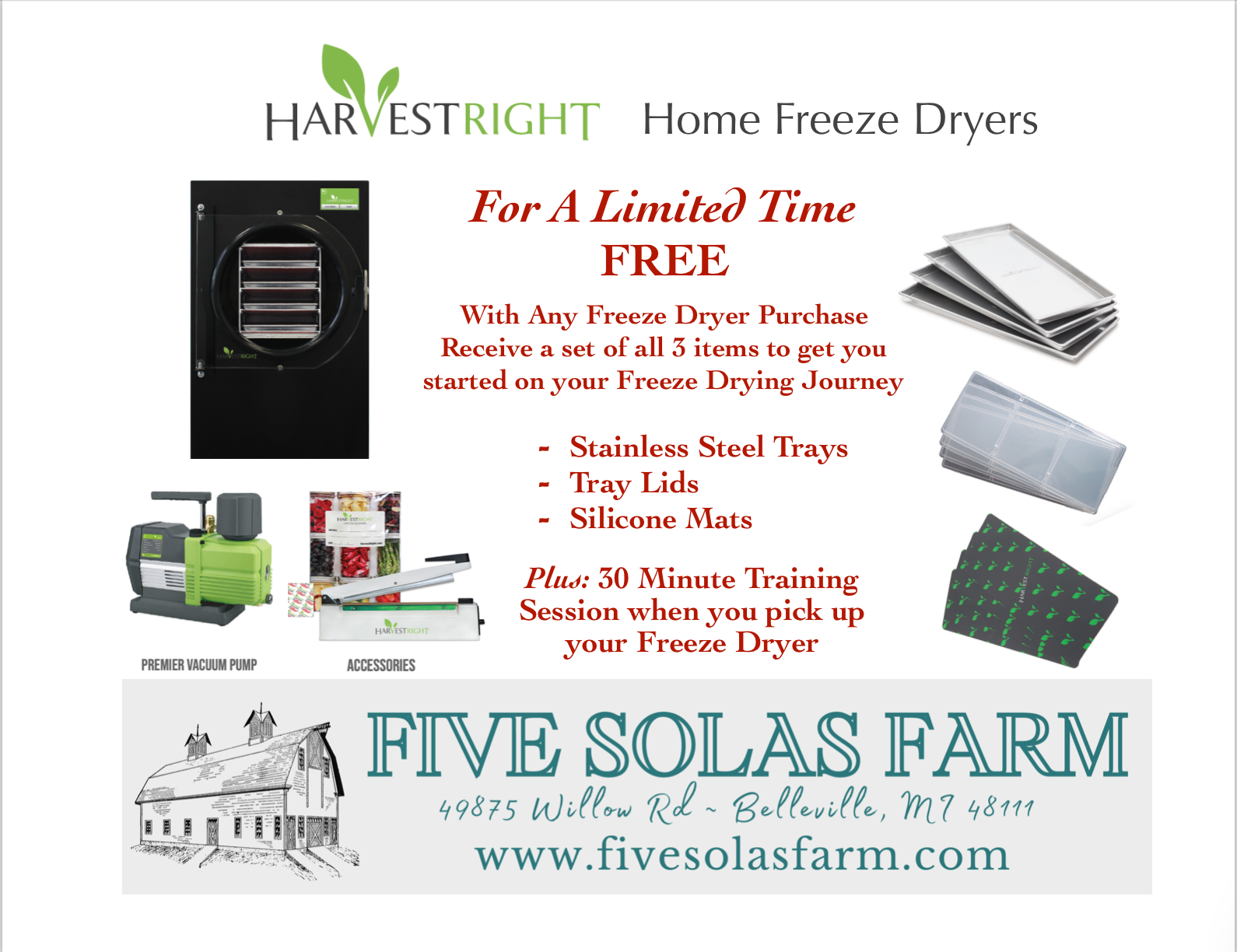 Harvest Right Home PRO Medium / Standard (M) Size Freeze Dryer Kit